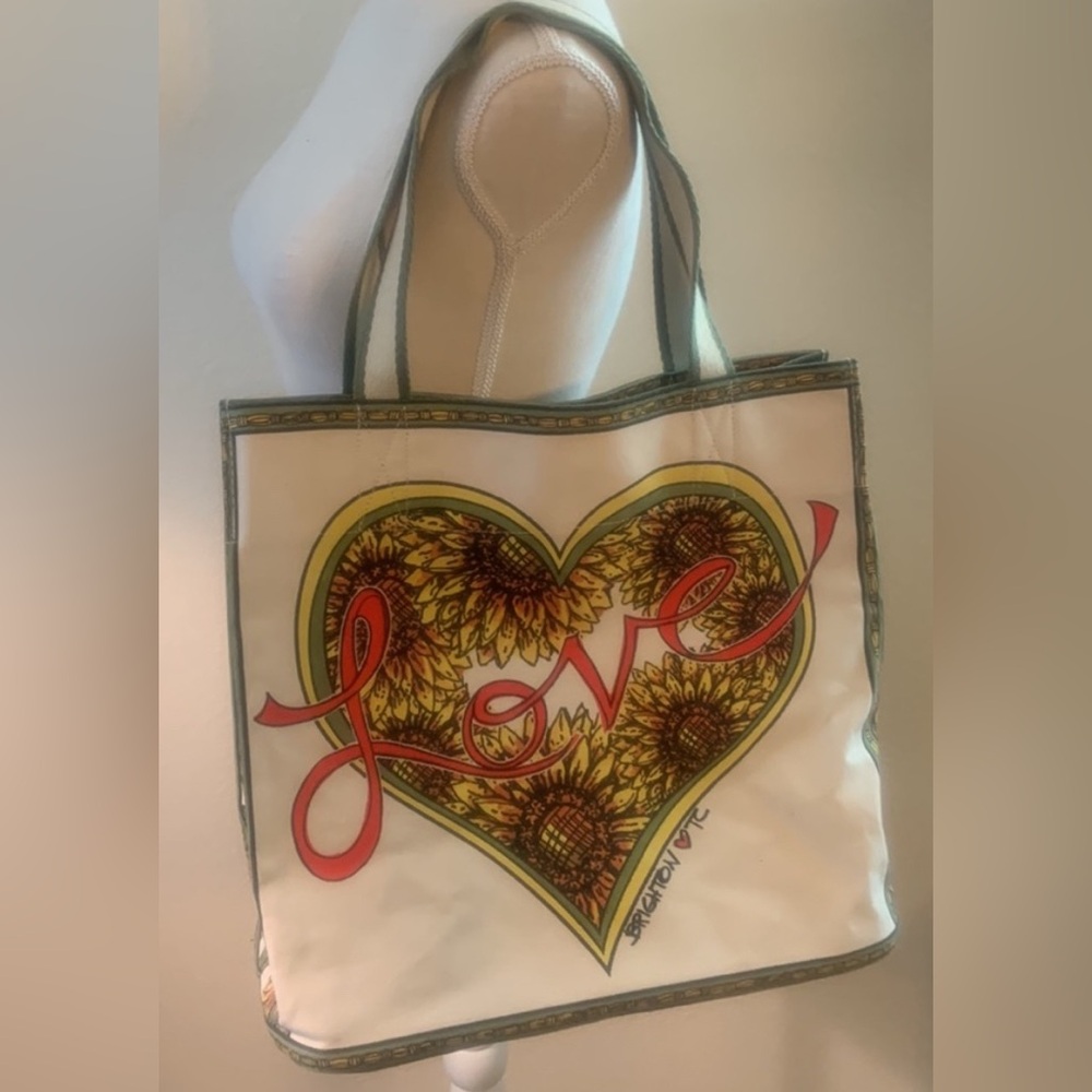 BRIGHTON Sunflower Tote Bag with Inspirational Quote, NWOT